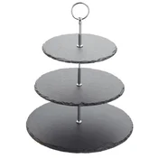 3-tiered platter, slate, 28.5 x 34.5 cm - Artesa