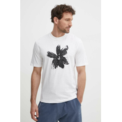 Pamucna majica Sisley za muškarce, boja: bijela, s tiskom