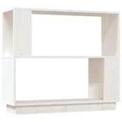 Ormaric za knjige / pregrada bijeli 80 x 25 x 70 cm od borovine