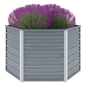 Vrtna sadilica od pocincanog celika 129 x 129 x 77 cm siva