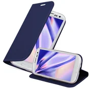 Cadorabo CADORABO Samsung Galaxy S3 MINI v klasična temno modra - Zaščitni ovitek z magnetnim zapiranjem, stoječo funkcijo in režo za kartice, (20564241)