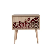 Hanah Home Two 122 Nocni ormaric, 2 ladice, 60x61x40cm, Smede-crvena