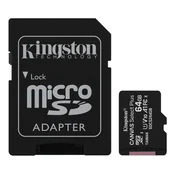 KINGSTON Memorijska kartica A1 MicroSDXC 64GB 100R class 10 SDCS2/64GB + adapter