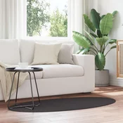 vidaXL Preproga HUARTE Antracit 80x150 cm Ovalna