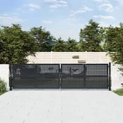 Vidaxl Vrtna vrata antracitna 400x125 cm jeklo