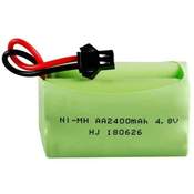 4,8 V 2400 mAh AA baterija za polnjenje Ni-MH | SM priključek 2P | Za RC čolne, RC avtobuse, drone Radiofly Space Kondor | Vključno s kablom USB, zelena