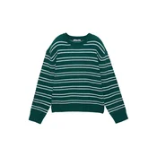 Pull&Bear Pulover temno zelena/bela