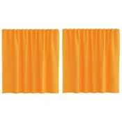 Vidaxl Voile zavese z zankami 2 kosa oranžne 140x140 cm