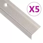 Rubnjaci za stepenice L-oblika 5 kom aluminijski 100 cm bež