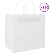 Papirnate vrecice 250 kom s ruckama bijele 26x17x25 cm
