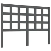 Vidaxl Posteljno vzglavje sivo 125,5x4x100 cm trdna borovina