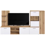 Carryhome DNEVNI REGAL, bela, barve hrasta