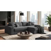 Livetastic KOTNA GARNITURA S POSTELJNO F, antracit tekstil