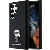 Karl Lagerfeld Etui Karl Lagerfeld Silicone Ikonik Metal Pin za Samsung Galaxy S24 Ultra - črno