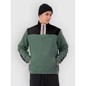 Mons Royale Pileup Wool 1/4 Half-Zip Fleece Sweater burnt sage