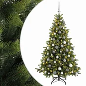 Vidaxl Umetna božična jelka z bučko 210 cm 300 LED Toplo bela
