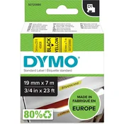 DYMO D1 trak 19 mm, črna na rumeni, 458080