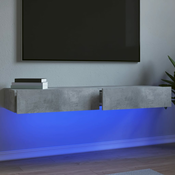 TV ormarici s LED svjetlima 2 kom Siva betona 60x35x15,5 cm