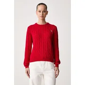 U.S. Polo Assn.  pulover ženski bombažen CREW NECK CABLE