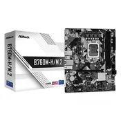ASRock B760M-H/M.2 / Intel B760 / LGA1700 / 2x DDR5 / 2x M.2 / HDMI / DP / USB-C / mATX