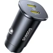 Baseus GoTrip avto polnilec 2x USB-C 30W Cosmic Black