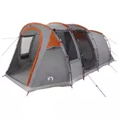 vidaXL Tunelski šotor Siva in oranžna 505 x 330 x 204 cm