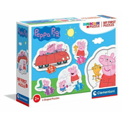 Clementoni - Moj prvi prašiček Peppa Puzzle 4v1 (3,6,9,12 kosov)