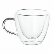 ŠALICE SET CAJ PROZIRNE 160 ML DVOSTRUKA STIJENKA 2/1
