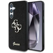 shumee Ovitek za Samsung Galaxy S25 Guess z bleščečim kovinskim logotipom, črn