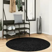 vidaXL Preproga OVIEDO s kratkimi vlakni črna O 120 cm