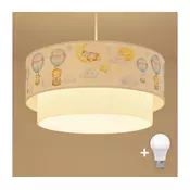 Brilagi - LED deciji luster na sajli BOBO 1xE27/10W/230V, precnik 40 cm, bela/bež/sa životinjskim dezenom