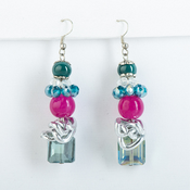 BRANIC JEWELRY Minduše sa roze kristalima Gabriele