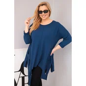 Bluza za večje številke z asimetričnim robom