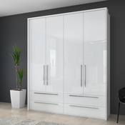 JELA PLAKAR P44A/PN - kolekcija Piano - Kristalno bela/Kristalno Bela HG Lak - 187x226x60 cm