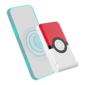 OTL Magnetni powerbank OTL 5000 mAh, USB-C 15 W, Pokemon Pokeball s stojalom (belo-rdeč)
