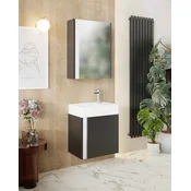 Skye Decor Set kupatilskog ormarica sa umivaonikom i ogledalom, 2 dela, Braon