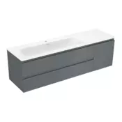 Mexen Rivel kopalniška omarica 160 cm z umivalnikom Vela levo, 2S, 1D, rebrasta, grafit/bela mat - 91A23-16047-3-BBFFF66-W23L01