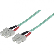 Intellinet Network Solutions Fiber Optic Patch Kabel, Duplex, Multimode, SC/SC, 50/125 µm, OM3, 3.0 ft (1.0 m), aqua (751025)