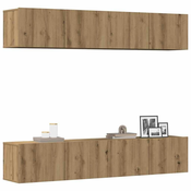 vidaXL Komplet 4 kosov stenske TV omarice Artisan Oak Engineered Wood