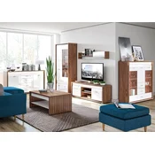 ML meble DALLAS 01 korpus naravni oreh-MDF bela/vložek MDF bela - garderobna omara