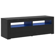 Vidaxl TV omarica z LED lučkami črn hrast 120x35x40 cm inženirski les