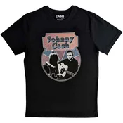Johnny Cash Walking Guitar & Front On Black XL Majica