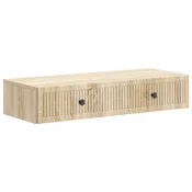 vidaXL Stenska stranska miza Sonoma hrast 87,5 x 34,5 x 17 cm