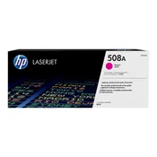 kartuša s tonerjem HP 508A, barva magenta, standardna zmogljivost 5.000 strani.