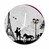 tulup.si Steklena okrogla ura Ljubezen pariz fi 30 cm