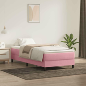 vidaXL vidaXL Box spring postelja z vzmetnico roza 90x210 cm žamet, (21792338)