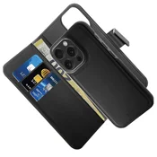PURO OVITEK DENARNICA IZ EKO USNJA PURO SNEMLJIV ZA MAGSAFE 2V1 ZA IPHONE 16 PRO ČRN, (21898245)