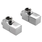 Komplet kotnih ventilov za radiatorje za brisače CUBE, krom - Chrome - Sapho - 24 - 14