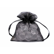 Darilna vrečka s kovinskim sijajem 8x10,5 cm organza sijaj - črna (10 kosov)