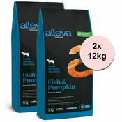 Alleva NATURAL dog fish & pumpkin adult medium/maxi 2x12 kg